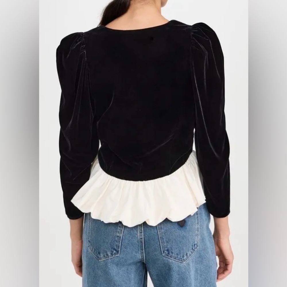 New - Rhode Velvet Peplum Top - Picture 8 of 8